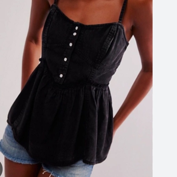 Free People, We The Free Reworked soft denim Top NWOT - Picture 2 of 7